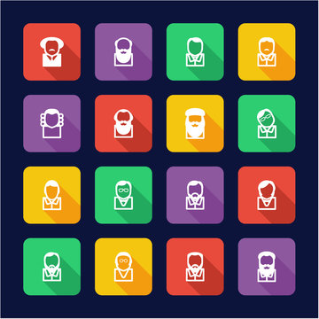 Avatar Icons Famous Scientists Flat Design 