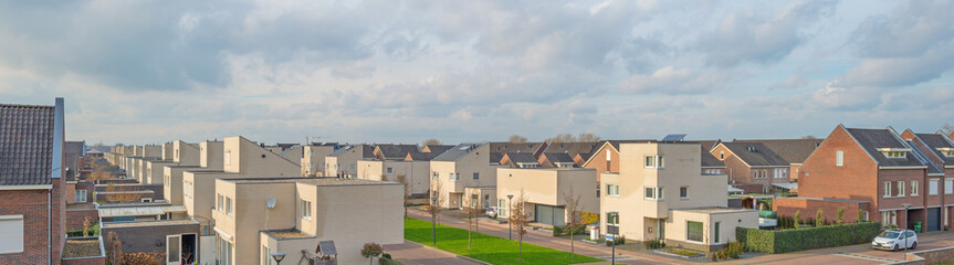 Skyline of a residential area in winter
