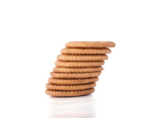 front and back Cracker cookies isolated on white