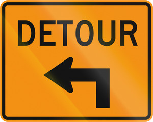Road sign used in the US state of Virginia - Detour direction