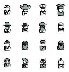 Avatar Icons Set 2 Freehand 2 Color