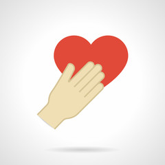 Flat design love proposal vector icon