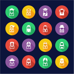 Avatar Icons Set 3 Flat Design Circle