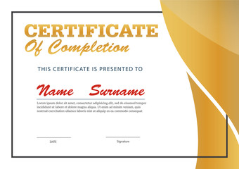 Fototapeta premium certificate template,diploma layout,A4 size ,vector