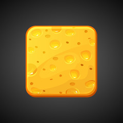 square food cheese icons, vector