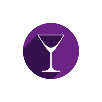 Alcohol beverage theme icon, classic martini glass 