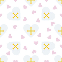 Guernsey independence day seamless pattern. Patriotic country fl