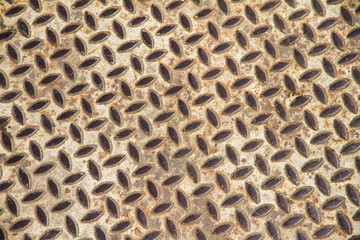 Texture of metal plate background with non slip repetitive patte