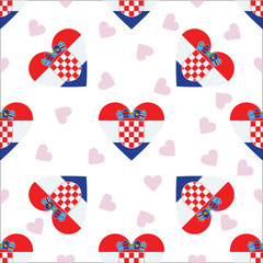 Croatia independence day seamless pattern. Patriotic country fla