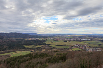 Naklejka premium Panorama from Hohenzollern castle, Germany