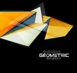 Vector color geometric shapes on black background