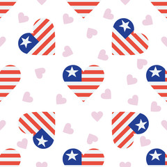 Liberia independence day seamless pattern. Patriotic country fla