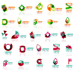 Collection of colorful abstract origami logos