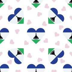 Lesotho independence day seamless pattern. Patriotic country fla