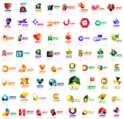 Mega set of geometrical abstract logos