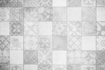 Gray and white tiles wall textures for background