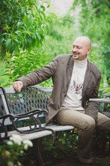 Fototapeta premium old man smiling in park