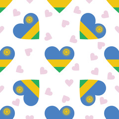 Rwanda independence day seamless pattern. Patriotic country flag