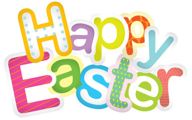 Fototapeta premium Happy Easter typographic design illustration