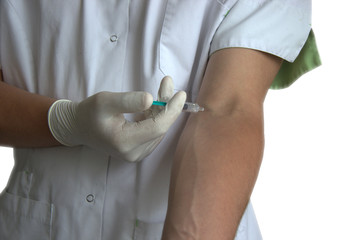 male nurse with injection