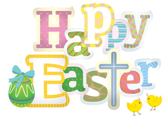 Happy Easter typographic design illustration