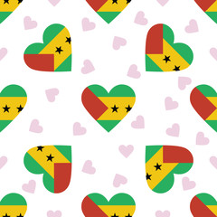 Sao Tome and Principe independence day seamless pattern. Patriot