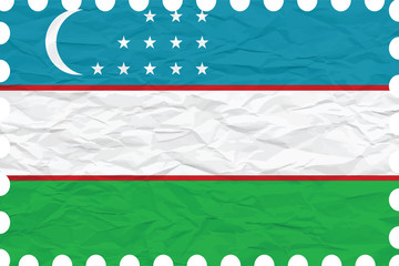 wrinkled paper uzbekistan stamp
