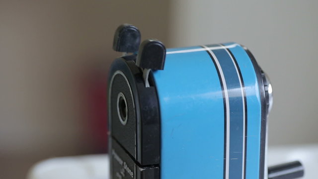 Pencil sharpener on desk