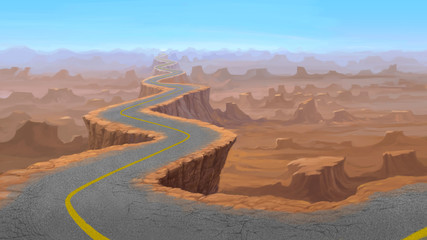 road on rock mountain