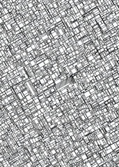 top view of roofs city. colouring book