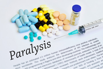 Syringe with drugs for paralysis treatment
