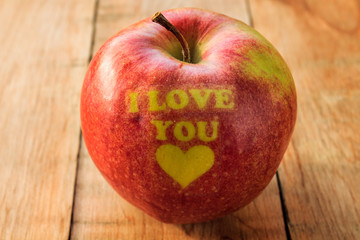 I love you apple, Valentines apple