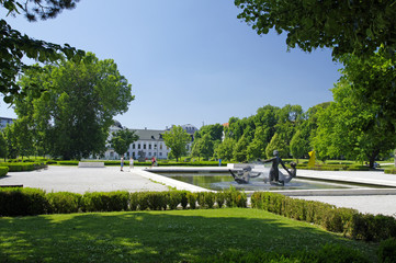 BRATISLAVA, SLOVAKIA - JUNE 6: The Garden of Bratislava-Presidential Palace on June 6, 2015 in Bratislava, Slovakia