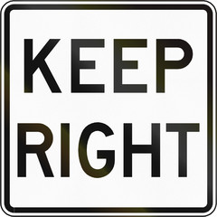 Road sign used in the US state of Virginia - Keep right