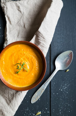 Carrot cream soup with rosemary
