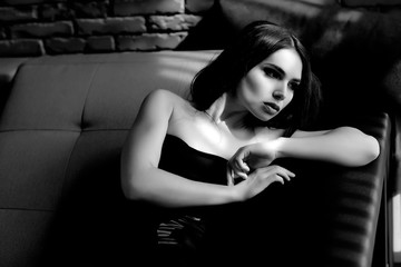 Naklejka premium Sexy woman, bw
