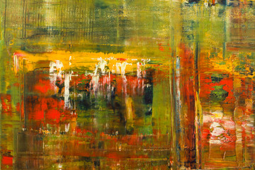 Fototapeta na wymiar Abstract painted canvas. Oil paints on a palette.