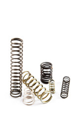 Old metal springs isolated on white background