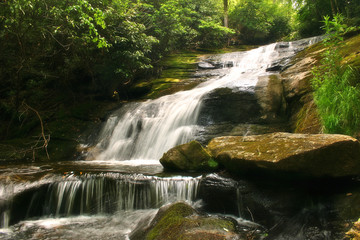Lush Waterfall in Appalachian Mountains