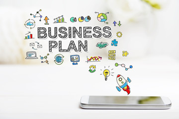 Business Plan concept with smartphone