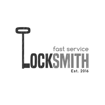 Locksmith Vector Logo, Icon. Key Is Shaping Letter 