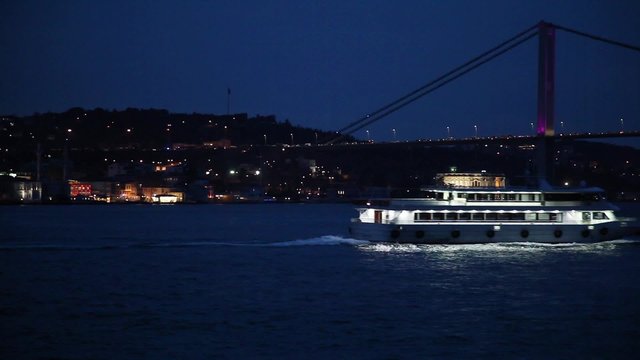 View of the Bosphorus Bridge. The coast of the Bosphorus - Stock Footage