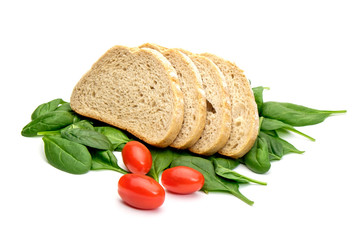 Bread tomatos and spinach