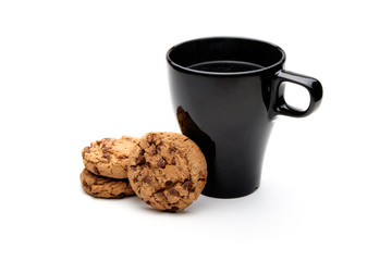 Black cup and cookies