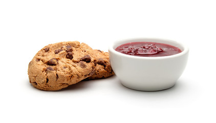 Cookies and homemade raspberry jam