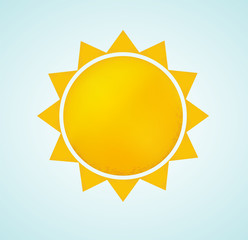 Sun icon with rays. Abstract summer symbol of nature.