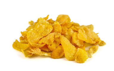 cornflakes cereal isolated on white background
