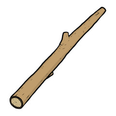 wooden rod / cartoon vector and illustration, hand drawn style, isolated on white background.