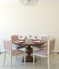 Dining-room interior. 3d rendering.