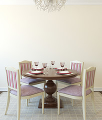 Dining-room interior. 3d rendering.
